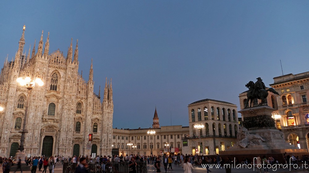 Milan (Italy) - Duomo square at darkening